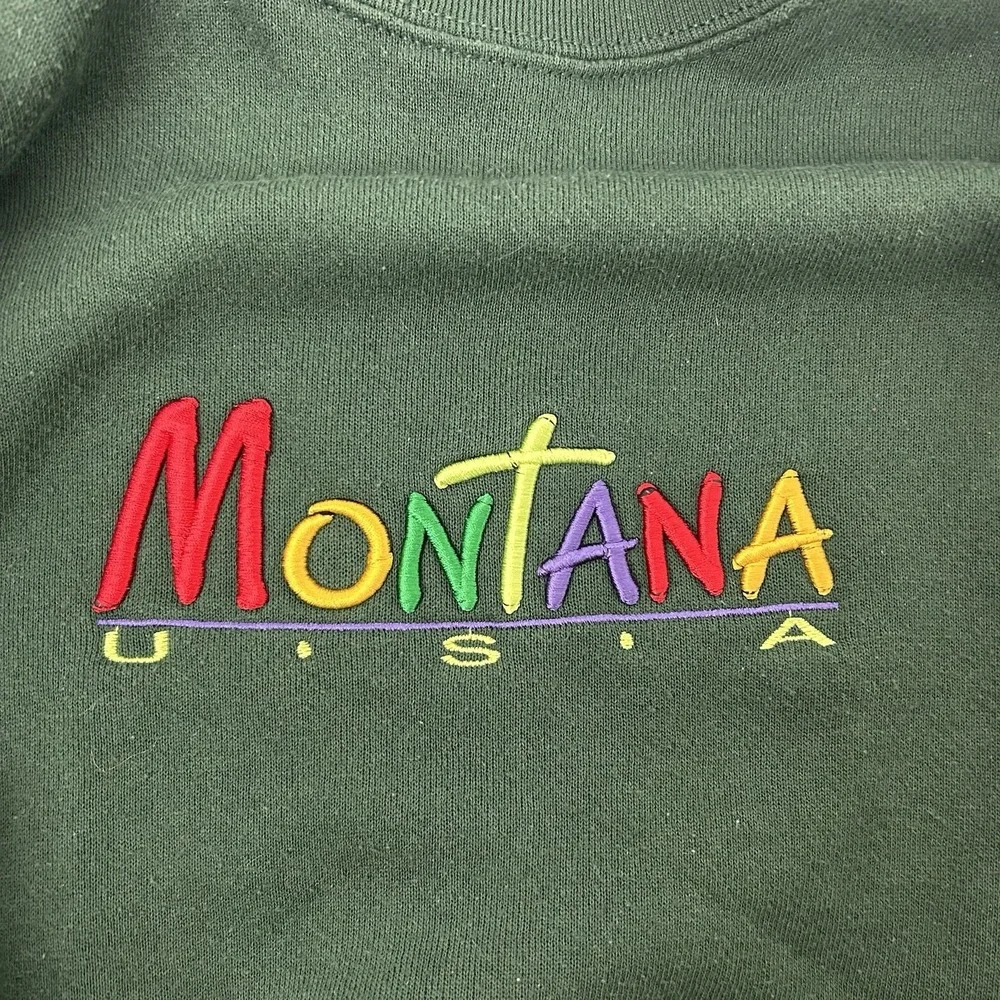 Vtg Montana Tultex Maximum Sweats‎ Crewneck Sweatshirt USA Made 90s Green XL